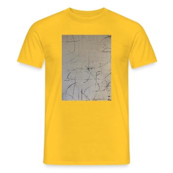Artwork on T-SHIRT - Men's T-Shirt - yellow - Front - AI Model Male 178 dark (178cm)