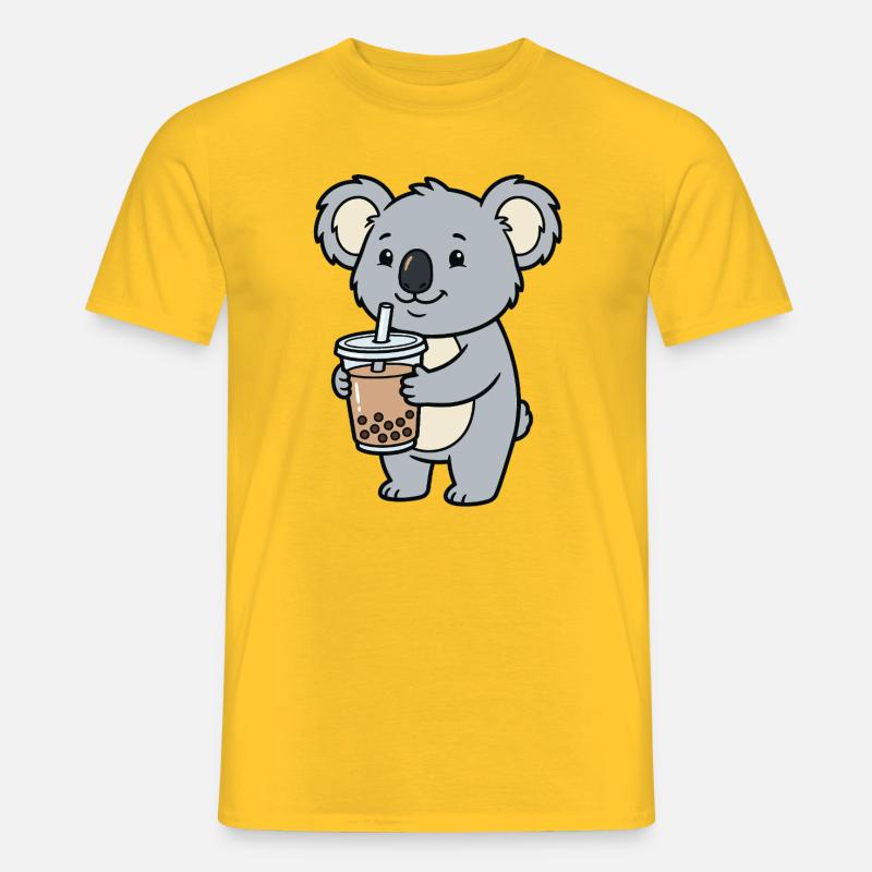 Koala-Bubble-Tea - Männer T-Shirt - Gelb