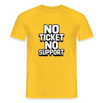 NO TICKET NO SUPPORT WHITE Computer Admin - Männer T-Shirt - Gelb - Vorne - AI Model Male 178 dark (178cm)