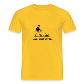 .EXE ausführen – Lustiges Informatiker Shirt - Männer T-Shirt - Gelb - Vorne - AI Model Male 178 dark (178cm)