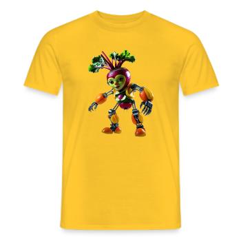 Robot robot de betterave végétale - T-shirt homme - jaune - Devant - AI Model Male 178 dark (178cm)