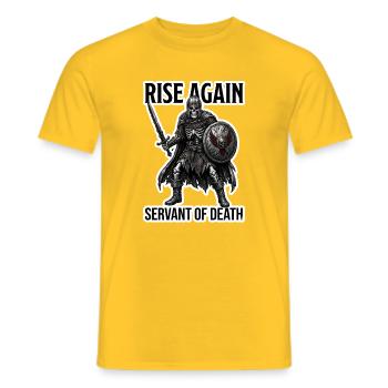 Rise Again Servant of Death,  Undead Knight Art - Men's T-Shirt - yellow - Front - AI Model Male 178 dark (178cm)