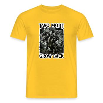 Two More Grow Back - Hydra Dragon TTRPG Design - Men's T-Shirt - yellow - Front - AI Model Male 178 dark (178cm)