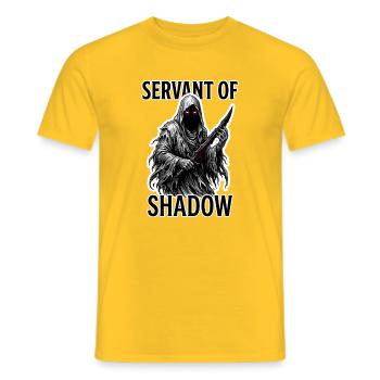 Servant of Shadow - Grim Reaper Wraith TTRPG - Men's T-Shirt - yellow - Front - AI Model Male 178 dark (178cm)