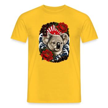 Koala im japanischen Irezumi Tattoo Stil - Männer T-Shirt - Gelb - Vorne - AI Model Male 178 dark (178cm)