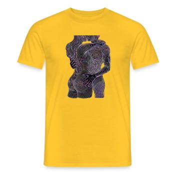 Neon-Paar mit Spiralen - Männer T-Shirt - Gelb - Vorne - AI Model Male 178 dark (178cm)