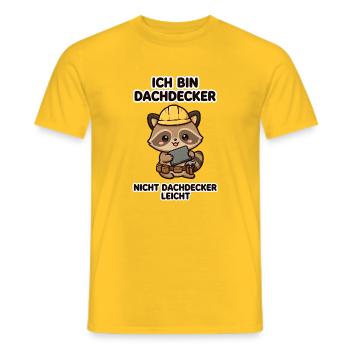 Ich bin Dachdecker - Nicht Dachdecker leicht - Was - Männer T-Shirt - Gelb - Vorne - AI Model Male 178 dark (178cm)