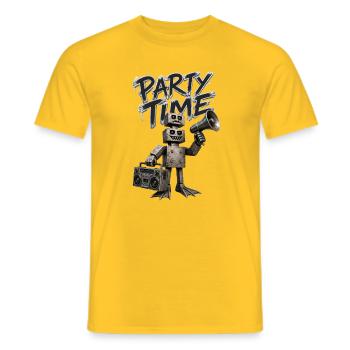 Robot Party Time - Men's T-Shirt - yellow - Front - AI Model Male 178 dark (178cm)