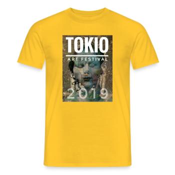 TOKIO Art Festival - Männer T-Shirt - Gelb - Vorne - AI Model Male 178 dark (178cm)