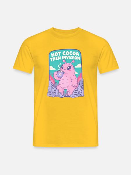 Heiße Schokolade, Invasion der Aliens - Männer T-Shirt - Gelb