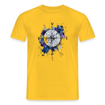 Kompass Reise Abenteuer Navigation Entdecker Motiv - Männer T-Shirt - Gelb - Vorne - AI Model Male 178 dark (178cm)