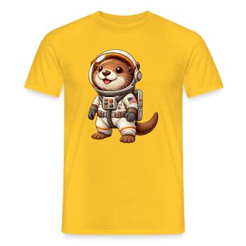 Otter Astronaut im Weltraum Cartoon - Männer T-Shirt - Gelb - Vorne - AI Model Male 178 dark (178cm)