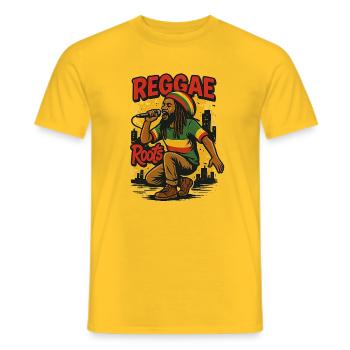 Reggae - Männer T-Shirt - Gelb - Vorne - AI Model Male 178 dark (178cm)