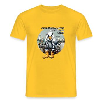 Böse Möwen - Leute schubsen - Männer T-Shirt - Gelb - Vorne - AI Model Male 178 dark (178cm)
