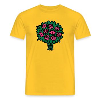 Bouquet 3 - Men's T-Shirt - yellow - Front - AI Model Male 178 dark (178cm)