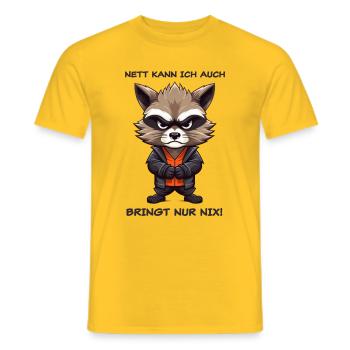 Nett Kann Ich Auch - dunkel - Männer T-Shirt - Gelb - Vorne - AI Model Male 178 dark (178cm)