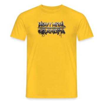 Papy Heavy Metal - T-shirt homme - jaune - Devant - AI Model Male 178 dark (178cm)