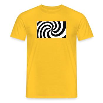 Hypnotische Schwarz-Weiß-Haarfeder - Männer T-Shirt - Gelb - Vorne - AI Model Male 178 dark (178cm)