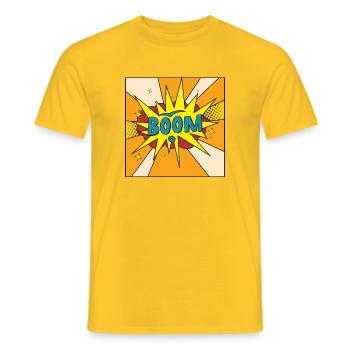 Boom - Männer T-Shirt - Gelb - Vorne - AI Model Male 178 dark (178cm)
