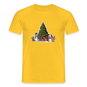 Arbre de Noël Arbre de Noël Bonhomme de neige - T-shirt homme - jaune - Devant - AI Model Male 178 dark (178cm)