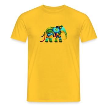 Elefant - Männer T-Shirt - Gelb - Vorne - AI Model Male 178 dark (178cm)