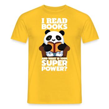 What is your superpower - Panda Illustration - Men's T-Shirt - yellow - Front - AI Model Male 178 dark (178cm)