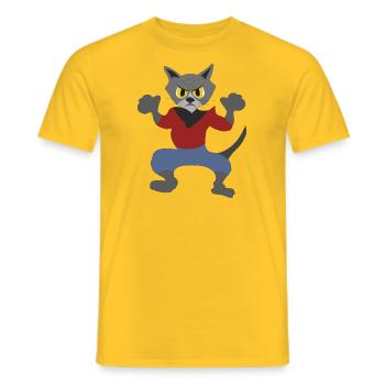 Le chat, - T-shirt homme - jaune - Devant - AI Model Male 178 dark (178cm)