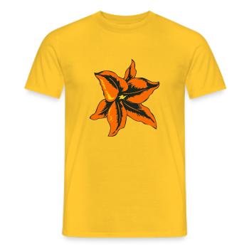 flower drawing tattoo 1403 A - Men's T-Shirt - yellow - Front - AI Model Male 178 dark (178cm)