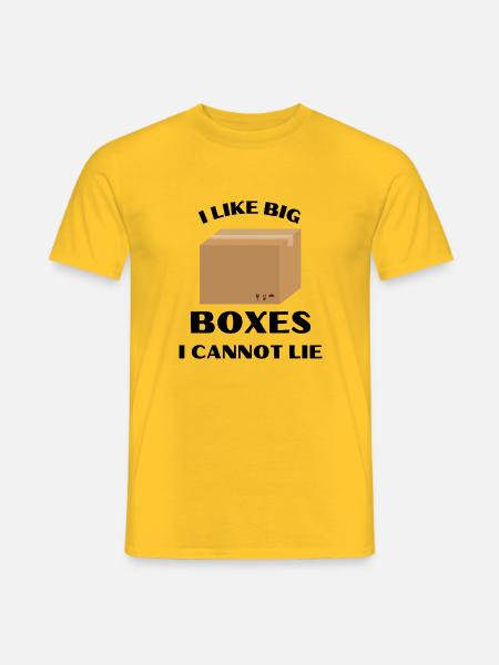 Ich mag große Kisten, ich kann nicht lügen - Männer T-Shirt - Gelb