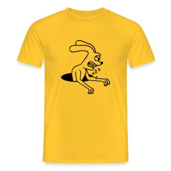 Bunny Hole Monster Evil Ravenous Halloween Drool - Men's T-Shirt - yellow - Front - AI Model Male 178 dark (178cm)