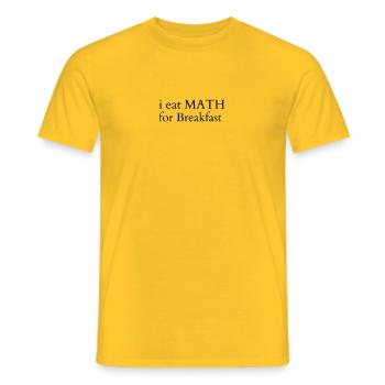 Je mange des maths au petit-déjeuner - T-shirt homme - jaune - Devant - AI Model Male 178 dark (178cm)