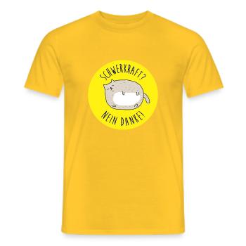 Schwerkraft? Nein Danke! - Männer T-Shirt - Gelb - Vorne - AI Model Male 178 dark (178cm)