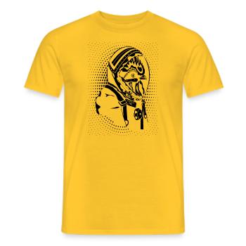 Spaceman Chicken - Men's T-Shirt - yellow - Front - AI Model Male 178 dark (178cm)