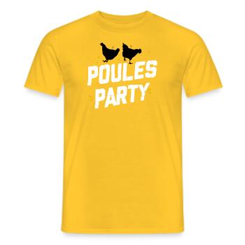 Chickens party humor pool party - Men's T-Shirt - yellow - Front - AI Model Male 178 dark (178cm)