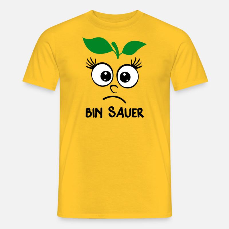 Zitrone sauer wütend witzig Wut Gesicht lustig - Männer T-Shirt - Gelb