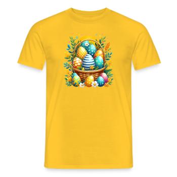 Egg basket - Beautiful Easter eggs - Men's T-Shirt - yellow - Front - AI Model Male 178 dark (178cm)