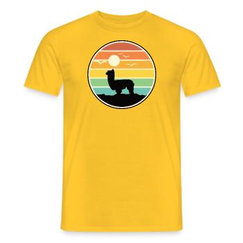Alpaca silhouette before sunset - Men's T-Shirt - yellow - Front - AI Model Male 178 dark (178cm)