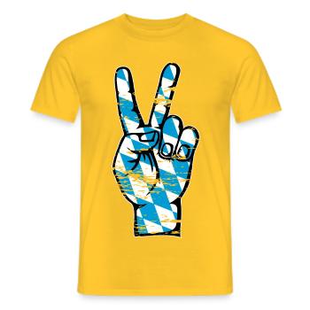 Drapeau de Bavière Paix Victoire Symbole utilisé - T-shirt homme - jaune - Devant - AI Model Male 178 dark (178cm)