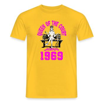 Maillot de tennis anniversaire femme anniversaire 1969 - T-shirt homme - jaune - Devant - AI Model Male 178 dark (178cm)