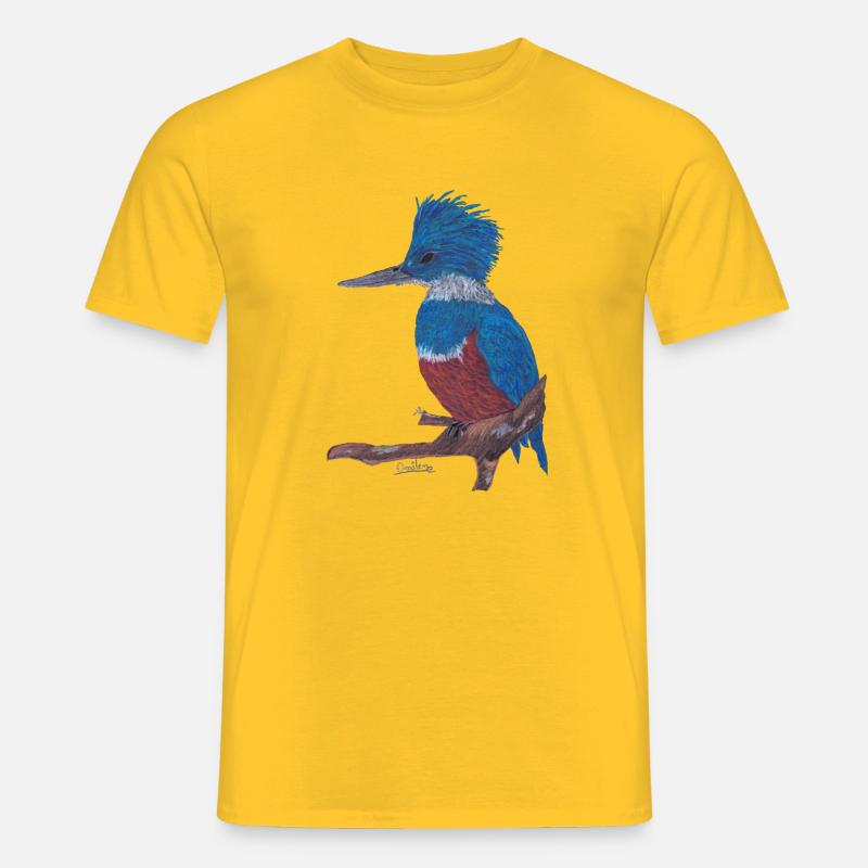 Ein charismatischer Eisvogel. - Männer T-Shirt - Gelb