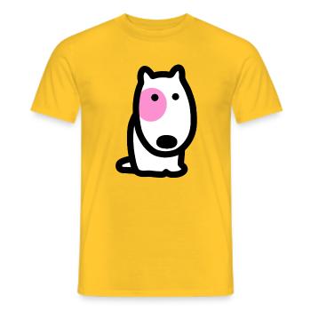 CORSO THE DOG with pink eyes (front) - Men's T-Shirt - yellow - Front - AI Model Male 178 dark (178cm)
