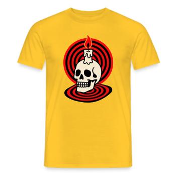 Hypno Skull - Men's T-Shirt - yellow - Front - AI Model Male 178 dark (178cm)