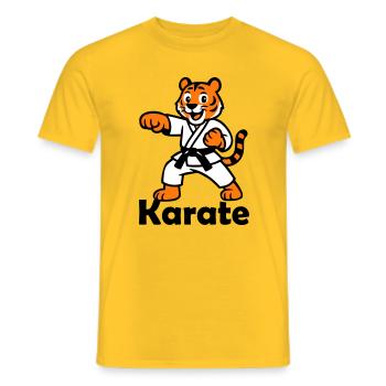 Karate Tiger - Männer T-Shirt - Gelb - Vorne - AI Model Male 178 dark (178cm)