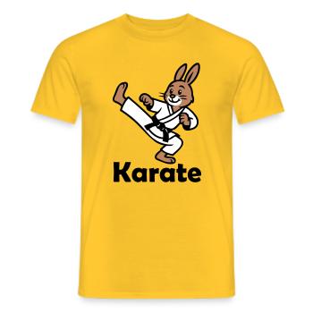 Karate Hase - Männer T-Shirt - Gelb - Vorne - AI Model Male 178 dark (178cm)