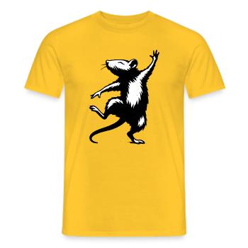 Motif de rat stylisé en noir et blanc - T-shirt homme - jaune - Devant - AI Model Male 178 dark (178cm)