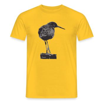 Redshank - Monochrome Bird Silhouette - Men's T-Shirt - yellow - Front - AI Model Male 178 dark (178cm)