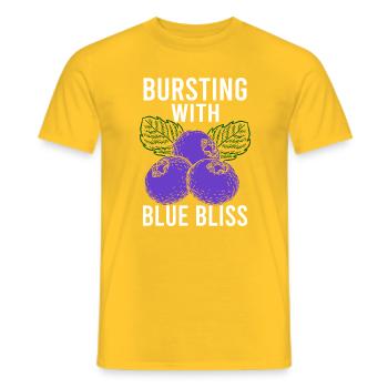 Blueberry Lustige Obst  Frucht Blaubeere Vintage - Männer T-Shirt - Gelb - Vorne - AI Model Male 178 dark (178cm)