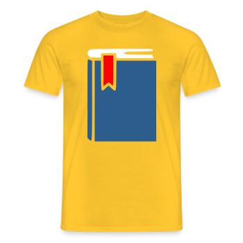 Book Icon Icon Blue - Men's T-Shirt - yellow - Front - AI Model Male 178 dark (178cm)