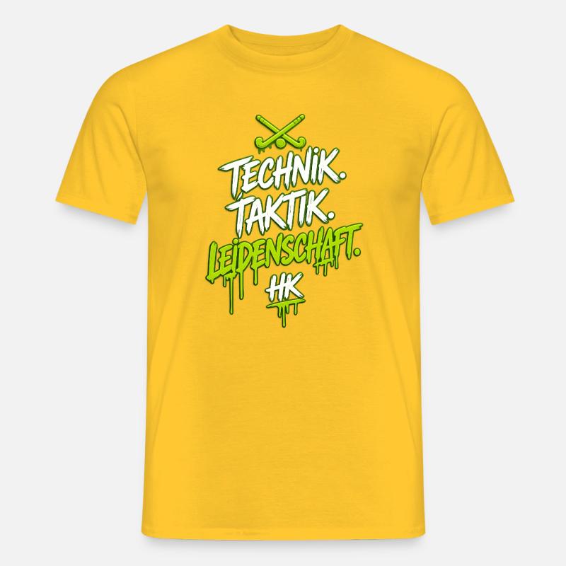 Technik. Taktik. Leidenschaft. - Männer T-Shirt - Gelb