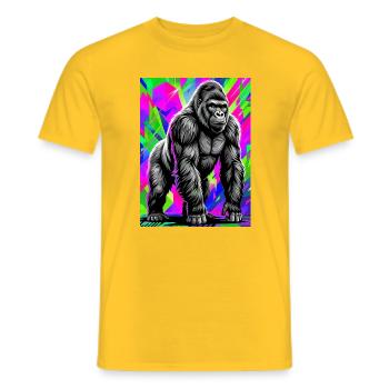 gorilla - Men's T-Shirt - yellow - Front - AI Model Male 178 dark (178cm)